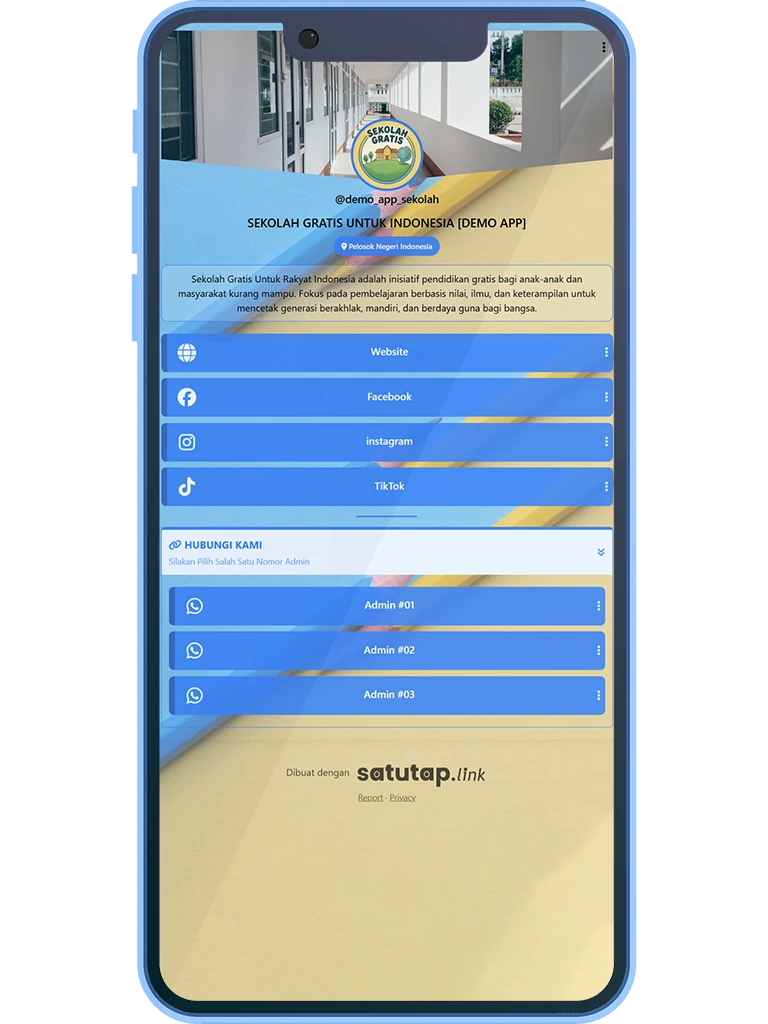 Landing Page Link In Bio Untuk Sekolah & Instansi Pemerintahan