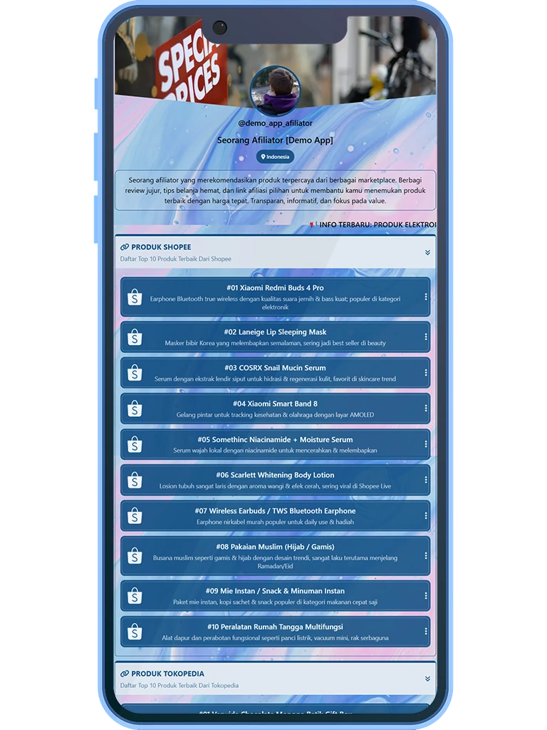 Landing Page Link In Bio Untuk Affiliate & Afiliator