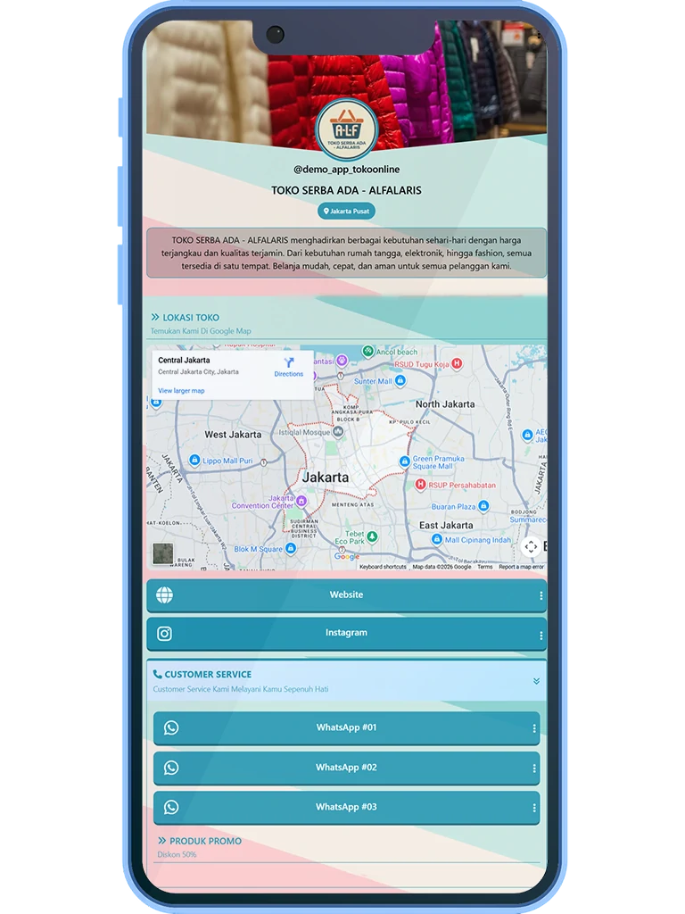 Landing Page Link In Bio Untuk Offline & Online Store