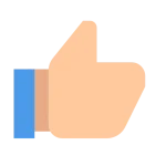 flat color icon thumb up jempol