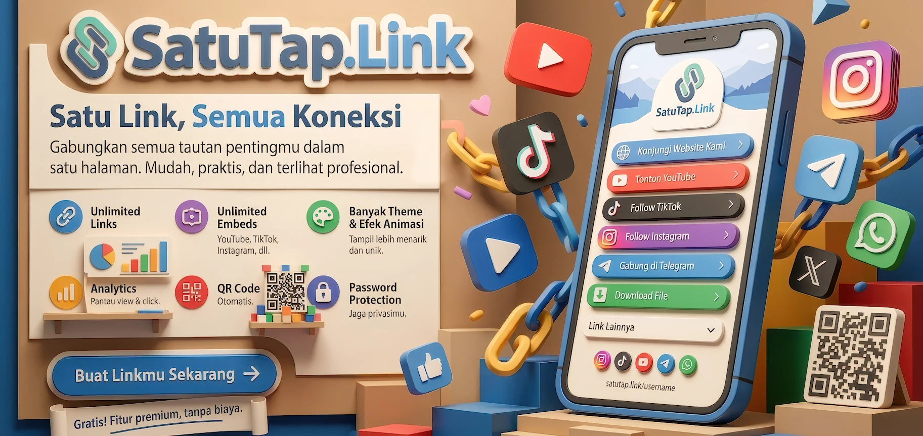 Buat Microsite, Minisite, Landing Page, Link In Bio Gratis di SatuTap.Link