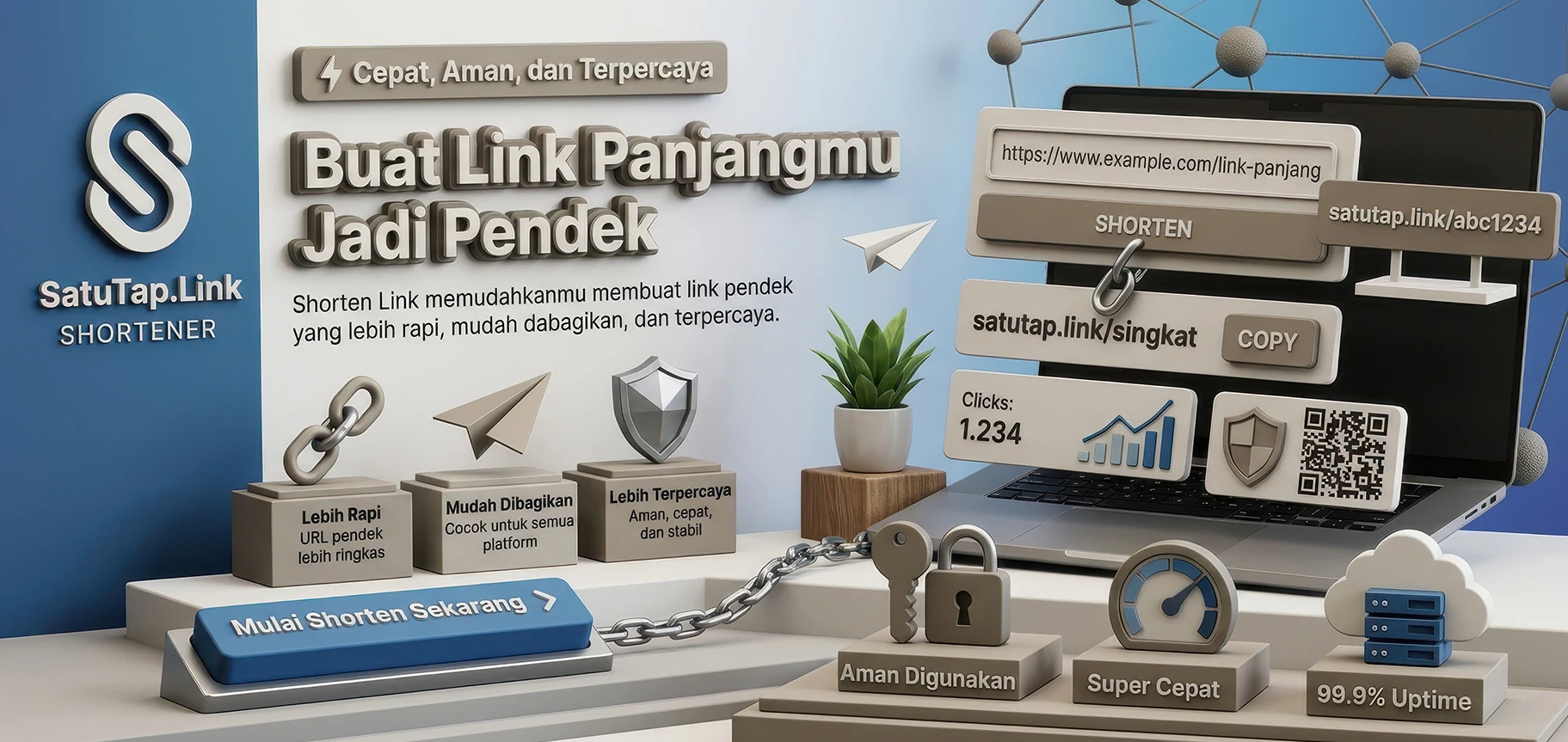 Buat Link Panjang Jadi Pendek Dengan Shorten Link / Link Shortener Gratis